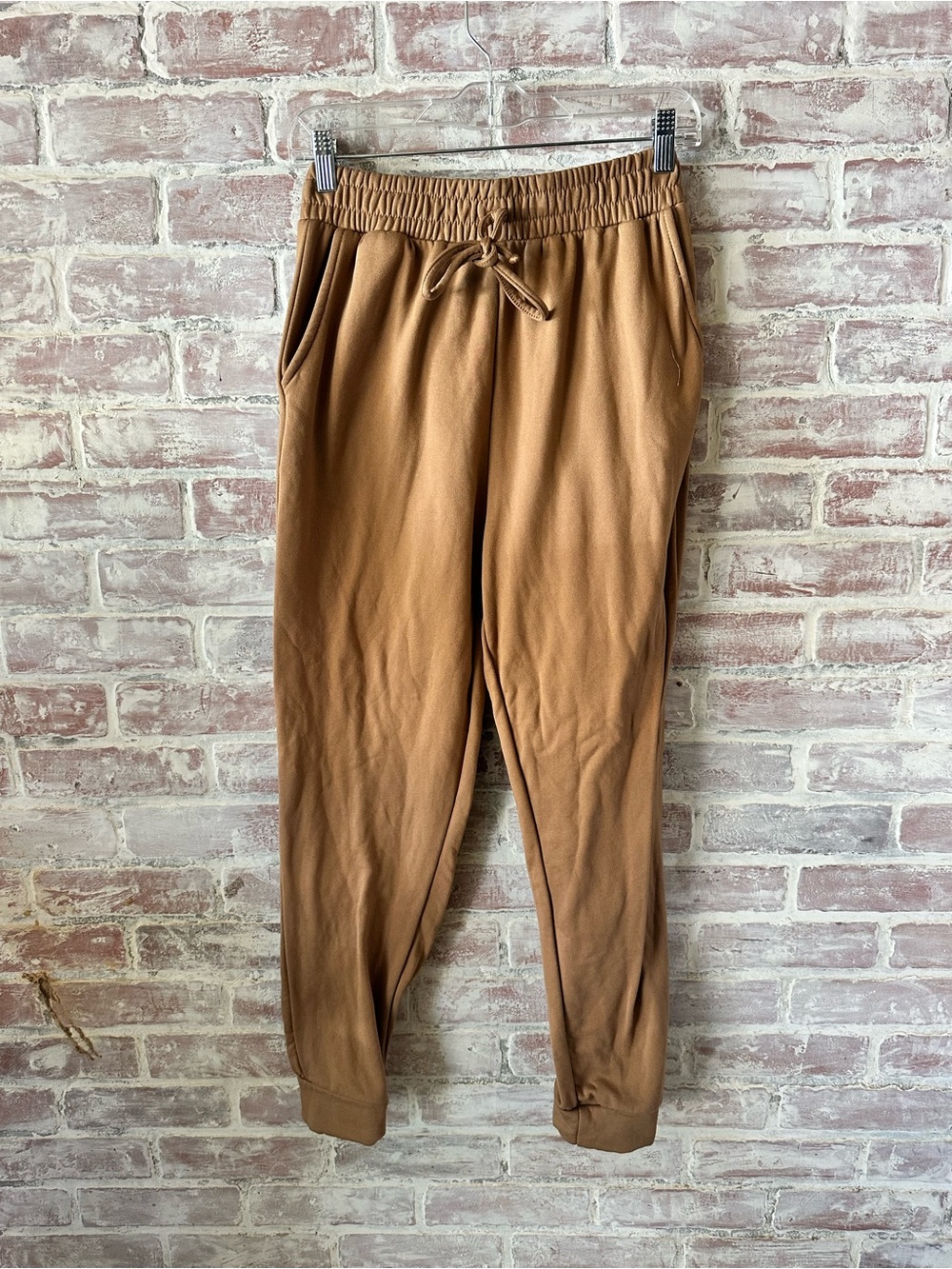 Women's Drawstring Jogger Pants in Camel Brown